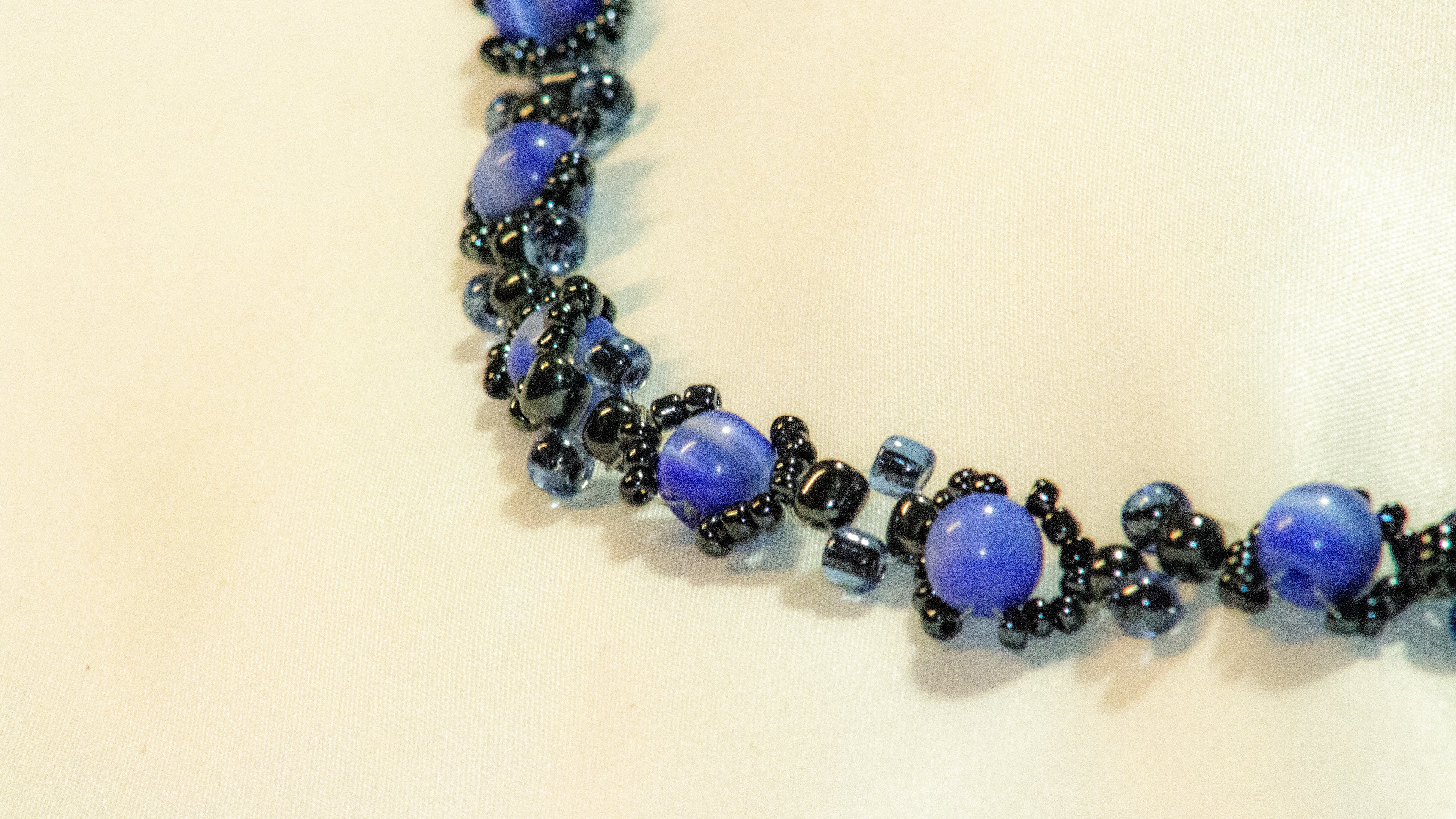 Collier Perles Bleues