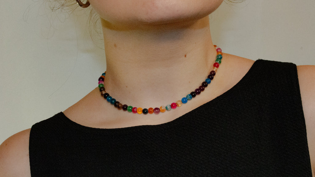 Collier Perles Multicolore