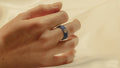 Bague Bleu Tissée Motif Fleur