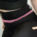 Baya, Ceinture perlée à franges de hanches Rose