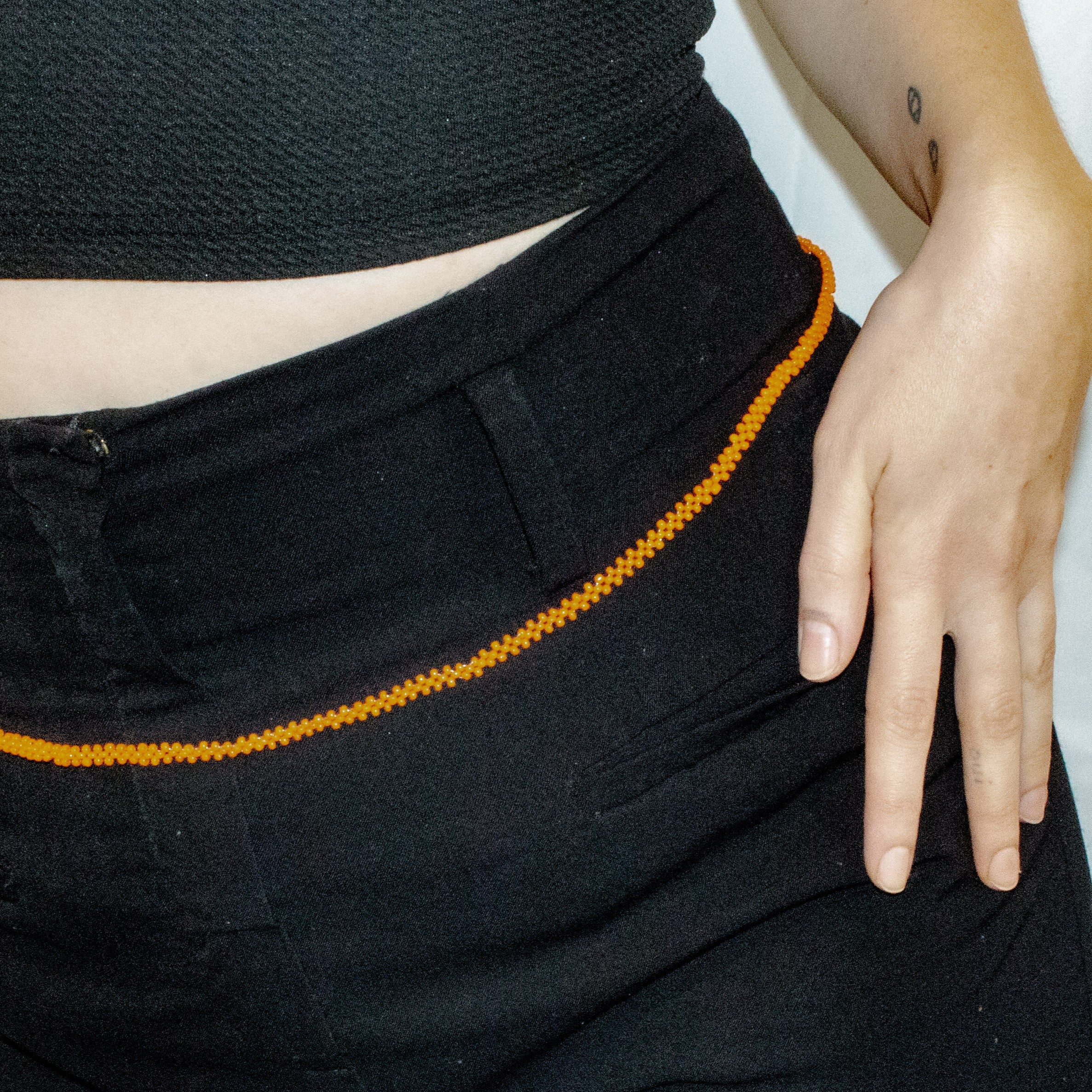 Baya, Ceinture perlée de hanches Orange
