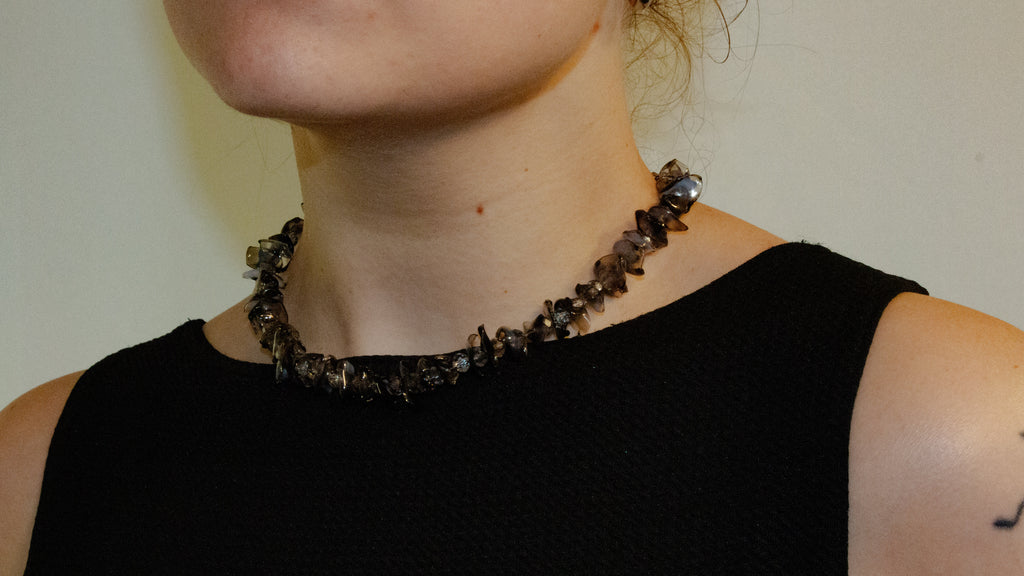 Collier Perles Grises & Noires